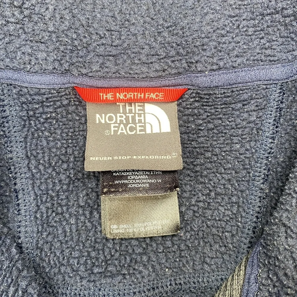 The North Face Mens L 1/4 Zip Pullover Fleece Sweater Long Sleeve Blue